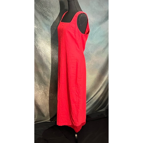 Abercrombie & Fitch Red Linen Blend Maxi Dress MP Sleeveless Casual - Picture 2 of 6